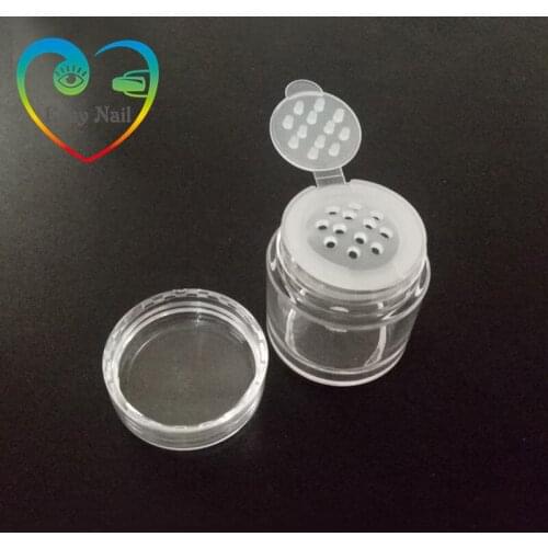 5ml*5pcs loose powder jar with 12holes 5g, 5ml nail powder bottle with sifter, colver nail glitter powder container