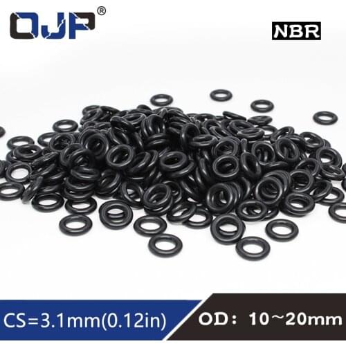 50PC/lot Rubber Ring Black NBR Sealing O Ring CS3.1mm OD10/11/12/13/14/15/16/17/18/19/20mm O-Ring Seal Gasket Ring Washer