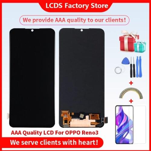6.4” Original AMOLED For OPPO RENO 3 LCD With Frame LCD Display Screen For OPPO RENO 3 LCD Display Screen 10-Touch