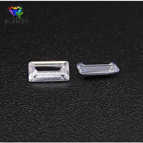 Free Shipping 1.5*2mm~2*4mm AAAAA Rectangle Shape Baguette Cut White Cubic Zirconia CZ Stone Synthetic Gems For Jewelry