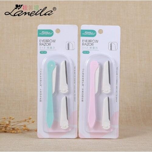 Reticulation Safe Protection Eyebrow Knife to Send 2 Replacement Cutter Head Folding Convenient Hair Trimmer A0202