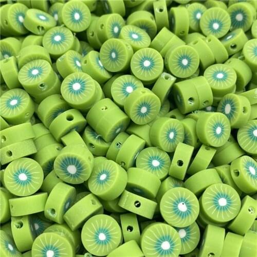 30pcs/lot 10mm Kiwi Beads Polymer Clay Beads Polymer Clay Spacer Beads For Jewelry Making DIY Bracelet necklace #09