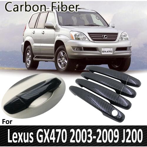 Black Carbon Fiber for Lexus GX470 J120 2003 2004 2005 2006 2007 2008 2009 Door Handle Cover Sticker Decorations Car Accessories