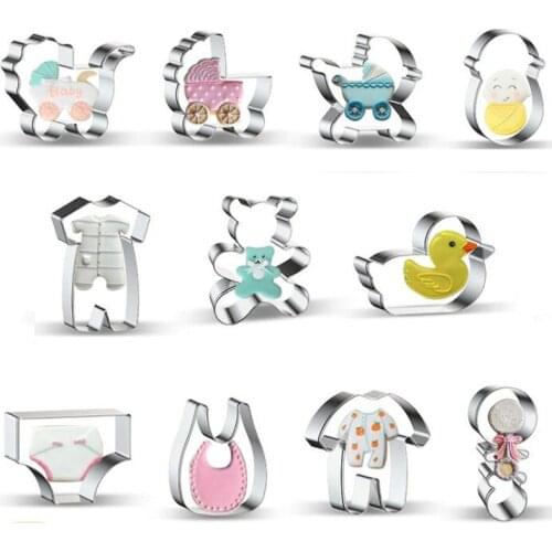 Baby carriage Bodysuit Toy scarf Metal Cookie Cutter Baking Molds Fondant Cake Decorating Pastry Tool Biscuit Patisserie