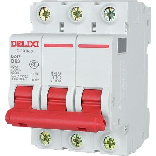 DZ47S circuit breaker 3P air switch 10 power 16 air switch D type 20 household 25A32A40A63A pole number 3P