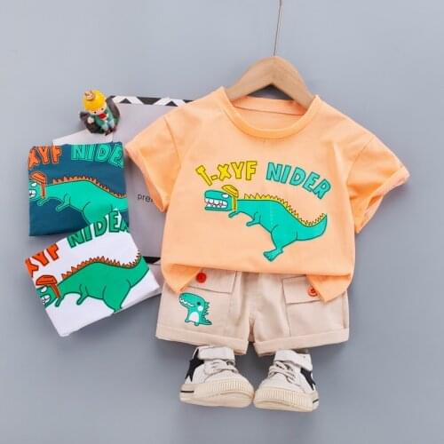 Summer Children Baby Boys Girls Clothes Cartoon short sleeve T-Shirt Shorts 2pcs/Sets Toddler Cotton Clothing Infant Tracksuits