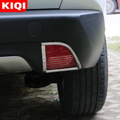 KIQI 2Pcs for Peugeot 2008 2014-2019 ABS Chrome Back Tail Rear Fog Light Lamp Frame Sticks