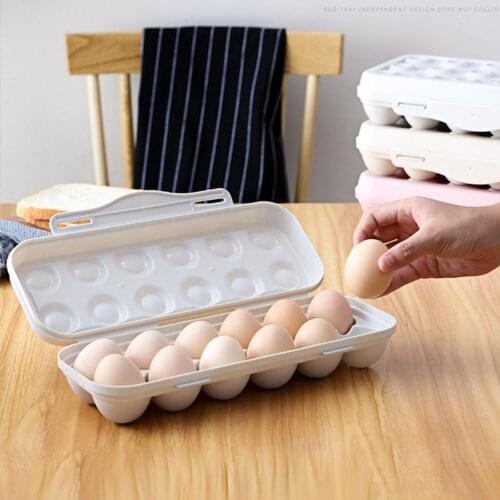12Grids/18Grids Egg Box Temperature Resistant Eggs Container Shockproof Household Egg Fresh Storage Box with Lid for Fridge