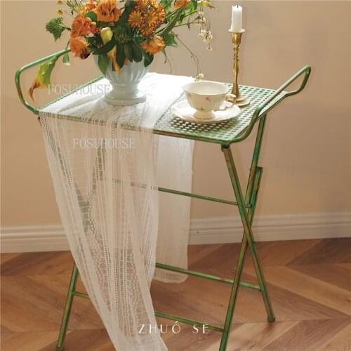 Wrought Iron Folding Coffee Tables Flower Table Simple Small Apartment Creative Living Room Garden Balcony Table Side Table