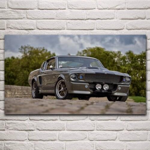 Beautiful Classic Mustang gt500 muslce sports car living room home wall art decor print fabric poster silk art print KN630