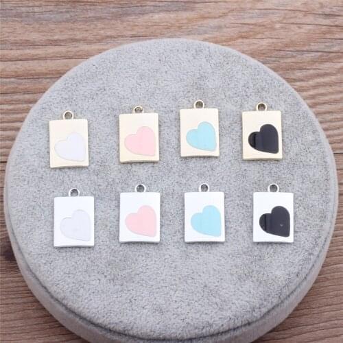 Hot Sale 10pcs Heart Poker Enamel Charms Metal Pendant for DIY Necklaces Bracelets Handmade Jewelry Making Dangle Charm