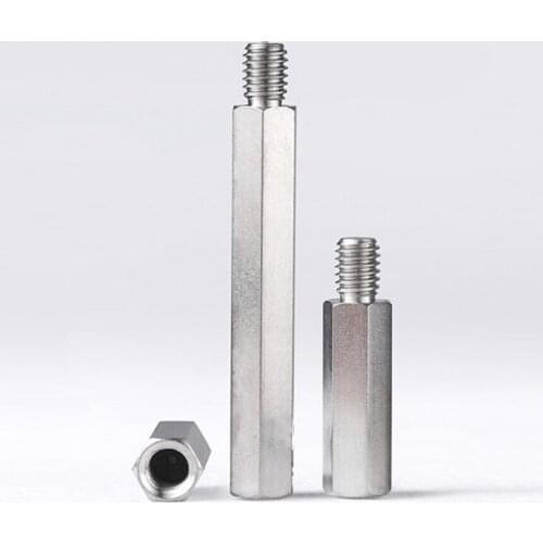M5/M6*8-100+8mm 304 Stainless Steel Male To Female Single End Stud Bolt Spacing Screw Column Hex Hexagon Pillar Standoff Spacer