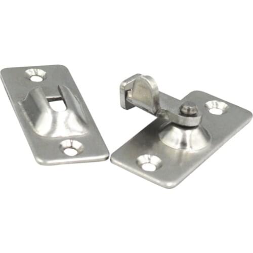 Mini Door Hasp Latch 90 Degree, Door Buckle Bolt Stainless Steel Safety Angle Locking Latch for Push/Sliding/Barn Door