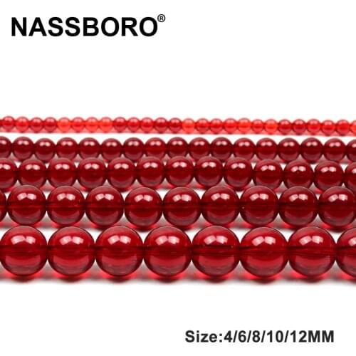 Fashion Deep Red Man-made Crystal Beads Glass Stone Beads for Jewelry Making DIY/Handmade Loose Spacer Bead Bracelet Necklace