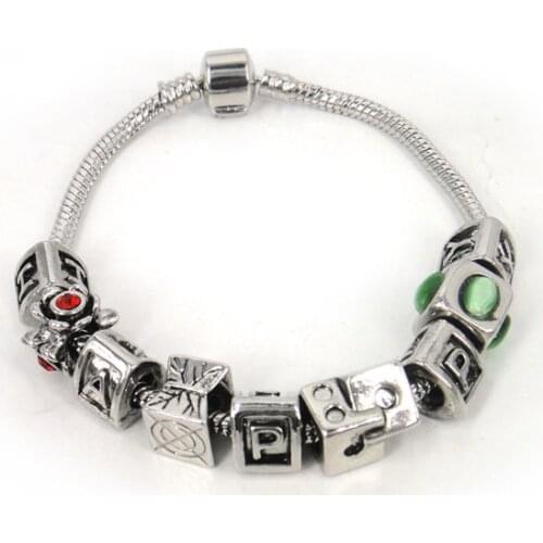 MOODPC Free shipping New Fashion European Style letter and cz Charm Bracelet For Women Gift Jewelry