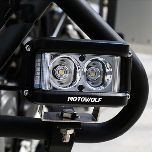 Motorcycle headlights red and blue flashing warning headlights cross-country motorcycles waterproof and high brightness