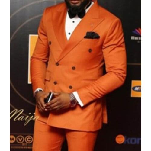 New Mans Suit 2 Pieces Double-breasted Gentleman Notch Lapel Groom Formal Business Tuxedo For Wedding (Blazer+Pants)