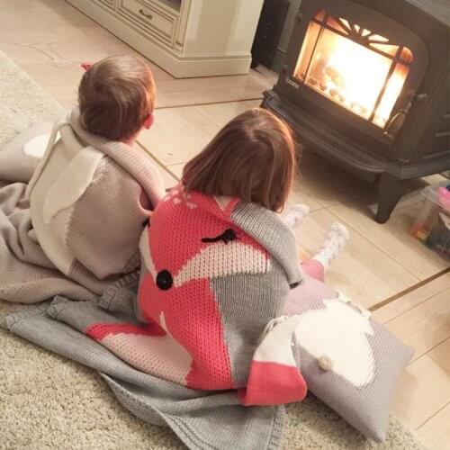 Animal Pattern Security Blanket for Toddlers Soft Acrylic Breathable Muslin Soothing Towel Appeasing Toy Gift for Baby Infant