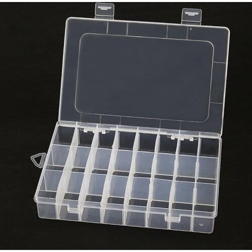 24 Grid New Storage Box Plastic Transparent Demountable Storage Case for Electronic Components Accessories Raspberry Pi 3