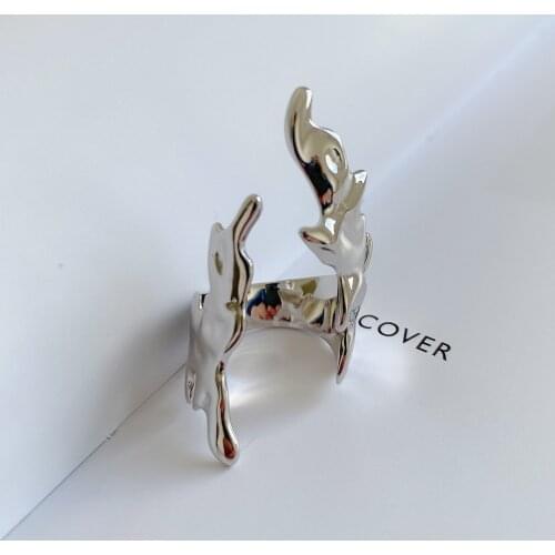 SHANICE Exaggerated S925 Sterling Silver Open Ring Hollow Flame Design Personality Ring 2021 New Hot Sale Party Gift For Friends