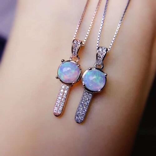 Natural And Real Opal necklace Natural real 925 sterling silver Opal Pendant