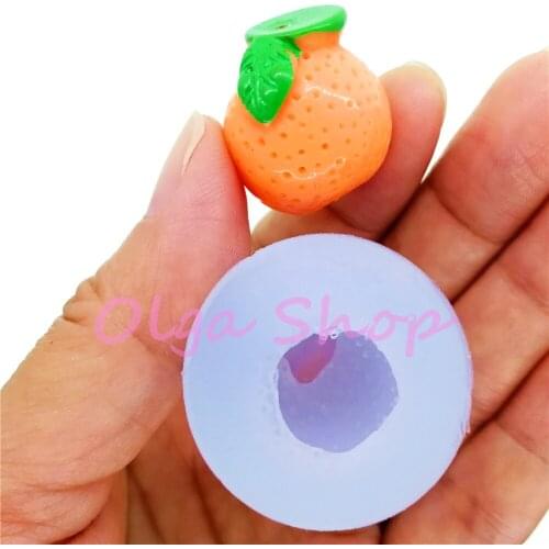 SYL189 23.6mm X 20.4mm Orange Silicone Mold Fondant Cake Decoration Candy Resin Clay Earrings Necklace Craft Soap Candle