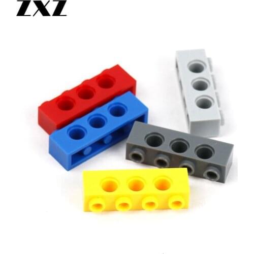 20pcs Technical Brick 1 x 4 with 3 Holes Thick Bricks Model Building Blocks Technical Parts 3701 Mechanical Accessories
