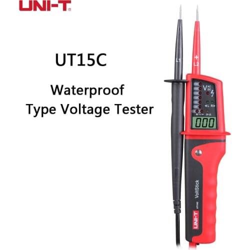 UNI-T UT15C Waterproof Voltage Tester AC/DC Voltage Measurement Phase Rotation Tester LCD Display
