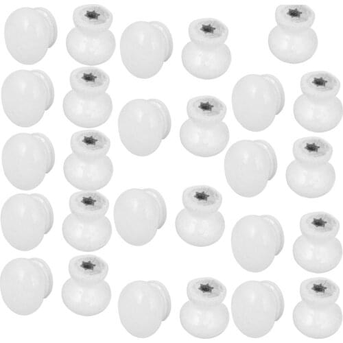 Uxcell Pre-drilled Wooden Door Drawer Cupboard Knobs Handles 24x21mm White 25pcs