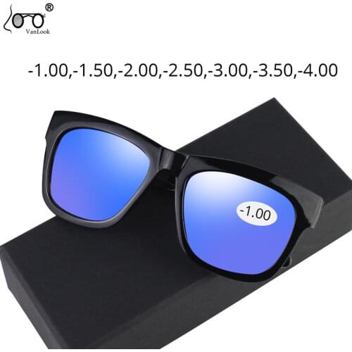 Vanlook Women Myopia Sunglasses With Diopters Fashion Rectangle Sun Glasses For Men -1.0-1.5-2.0-2.50-3.00-3.50-4.00