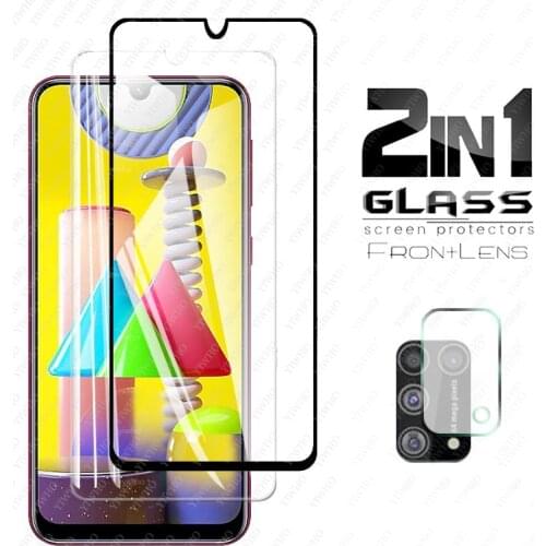 2 In 1 Protective Glass for Samsung Galaxy M31 Camera Lens m 31 m315 Screen Protector Tempered Glass on for Samsung m31