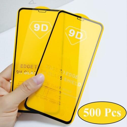 500pcs 9D Full Glue Tempered Glass For Huawei P50 P40 Lite E Mate 40 30 Y5P Y6P Y7P Y8P Y8S Y7A Y9A Screen Protector Guard Film