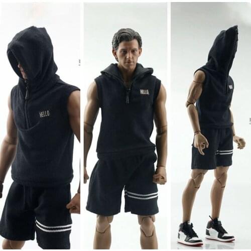 1/6 Scale Soldier Toy Model Sleeveless Hooded Sweater Casual Suit, Suitable for 12' Removable Doll Collection Accessory Model