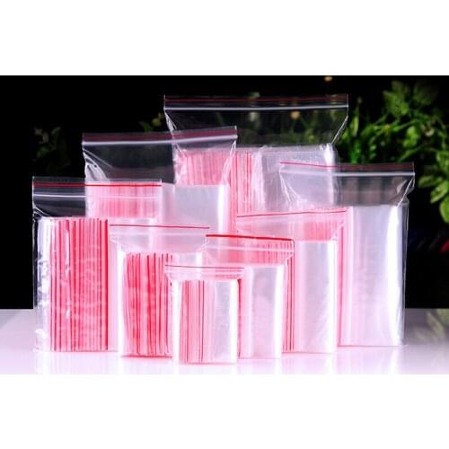 100 Pcs Mini Plastic Ziplock Bags Jewelry Zipper Zip Lock Plastic Bags For Food Packaging Thick Clear Dustproof Storage Bag