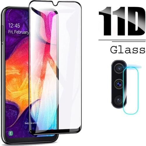 2 In 1 on For Samsung Galaxy A50 2019 Camera Lens Film & 11D Screen Protector Protective Tempered Glass for Galaxy SM A50 A505F