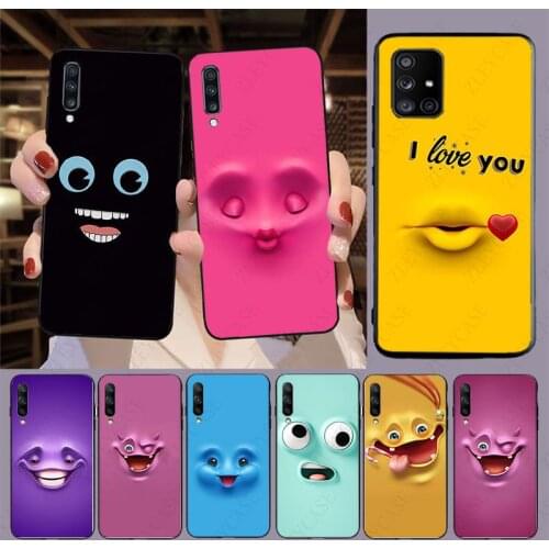 Soft Coque 3D Funny Face Phone Cover For samsung Galaxy A50 A51 A20E A11 A40 A30s A71 A20S A70 A31 A9 A10 J6plus J7 J8 A80 cases