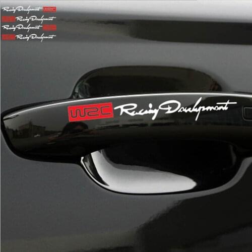 4pcs/set Car-styling WRC Logo Door Handle Reflective Stickers for Lada Priora Sedan sport Kalina Granta Vesta X-Ray XRay