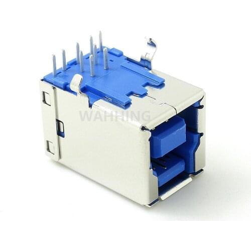 5pcs USB 3.0 B female Adapter Connector Plug Socket USB 90 degree USB3.0 B Type steel Printer Connector Printing Plug HY1386