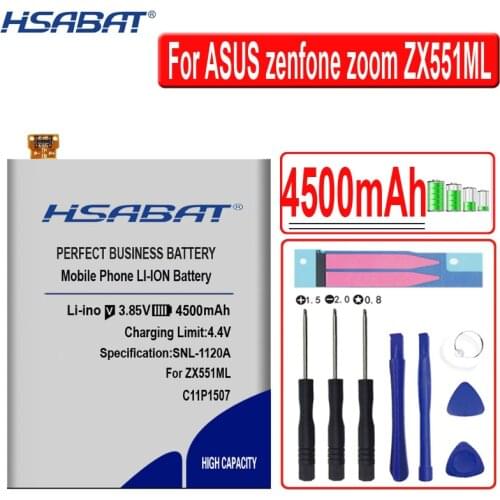 HSABAT C11P1507 4500mAh Battery for ASUS zenfone zoom ZX551ML Z00XS ZX551 Z00XSB free shipping + tracking number