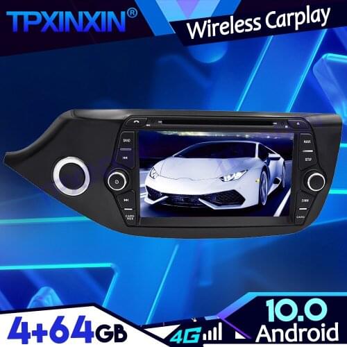Android 10.0 4+64G For KIA CEED 2013-2016 Car PX6 IPS Carplay Tape Recoder Multimedia Player Navigation GPS Auto Radio Head Unit