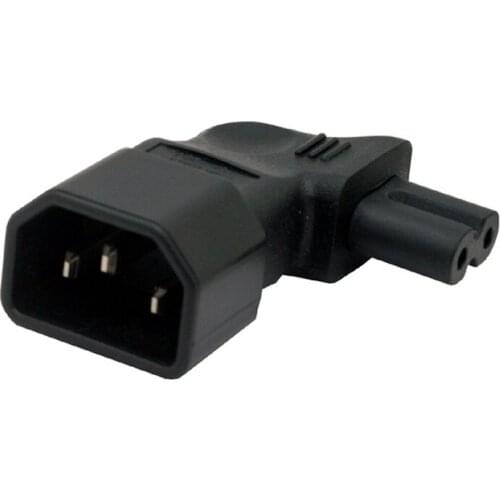 C14-C7 Left Bend AC Power Adapter IEC320 C14 To C7 Left Bend Connector Converter Male To Female Socket Chassis Conversion Plug