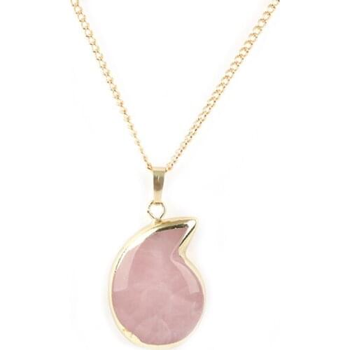 Gold Color Metal Alloy Chain Pink/Purple/Green Crystal Five Colors Pendant Jewelry Necklace for Women Valentines' Day Gift