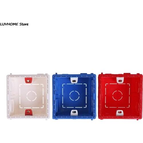 Atlectric Adjustable Mounting Junction Box Internal Cassette 86 Type Switch Socket White Red Blue Wiring Back Box