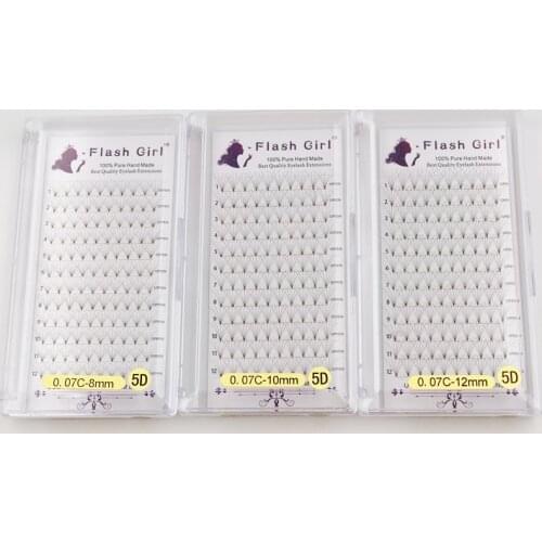 Flash Girl Makeup Wholesale 5D Premade Volume Fans Handmade Eyelash Extensions Premade Fans 0.07mm Curl C Premade Fans