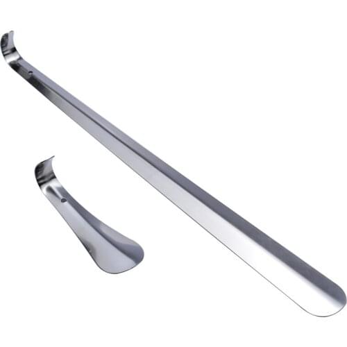 2Sets Long Shoehorn Stainless Steel Shoehorns For Pregnant /The Aged Shoes Puller Portable Shoes Remover Home Tools