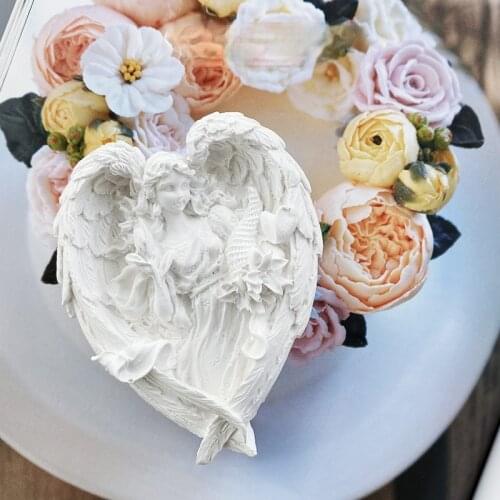 Wing Angel Fairy DIY Aromatherapy Gypsum Candle Mold Handmade Silicone Mold Soap Molds Soap Making Kit Cake Decorating Tools