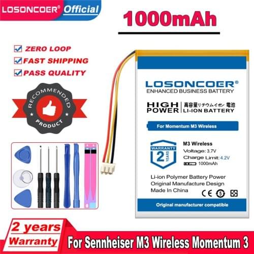 Top Brand 100% New 1000mAh Battery For Sennheiser Momentum 3 Wireless M3 Wireless M3AEBT MOMENTUM True Wireless AHB702535PCT-01