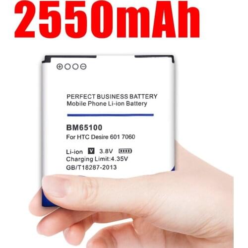 2550mAh BM65100 Li-ion Phone Battery for HTC Desire 601 501 510 619D ZARA 700 7060 6160 7088 E1 603e