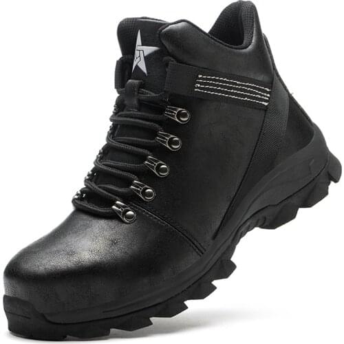 Mens Breathable Non-slip Warm Sports Shoes Safety Work Shoes With Steel Toe Cap Puncture-proof Boots Indestructible Shoes