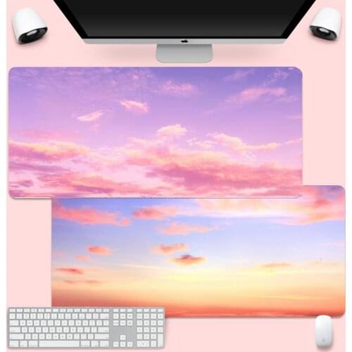 Pink cloud sky Computer Laptop Anime Mouse Mat Gaming Mousemat Large Gamer Soft Keyboard PC Desk Mat Takuo Anti-Slip Comfort Pad